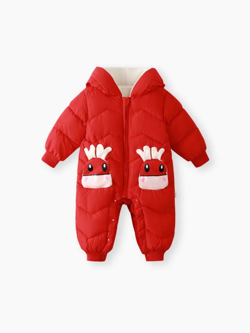 Bodysuits ＆ Rompers | Baby Girls|Baby Boys Hyper-Tactile 3D Design Christmas Long SleeveJumpsuit Red|Light Blue