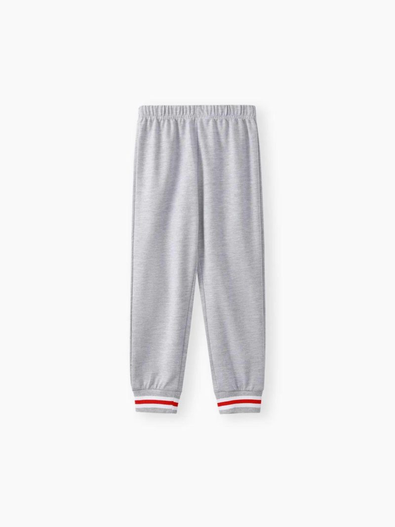 Bottoms | Boys Striped Elasticized Pants Grey|Dark Grey