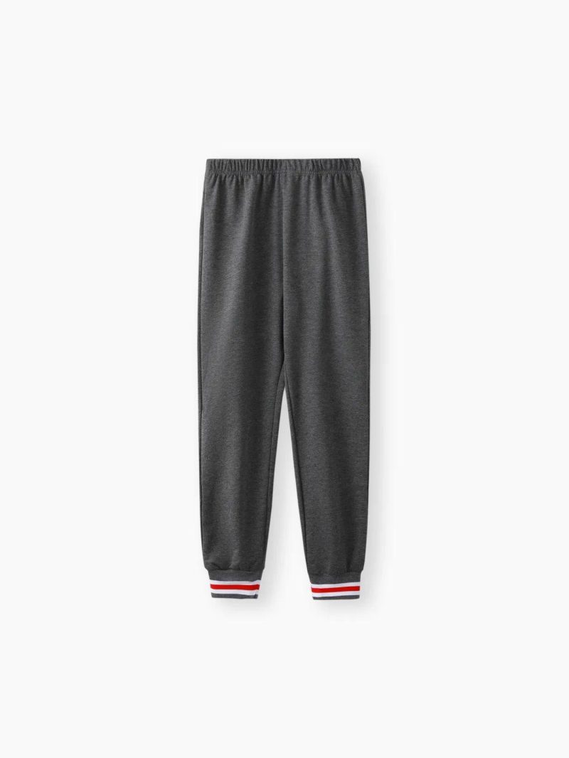 Bottoms | Boys Striped Elasticized Pants Grey|Dark Grey