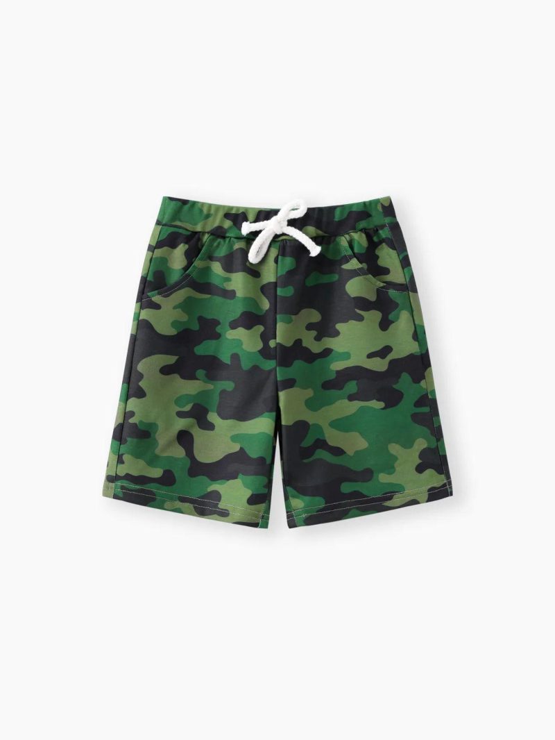 Bottoms | Boys|Toddler Boys Naia Letter/Camouflage Print Elasticized Shorts Camouflage|Flecked Grey|Deepblue