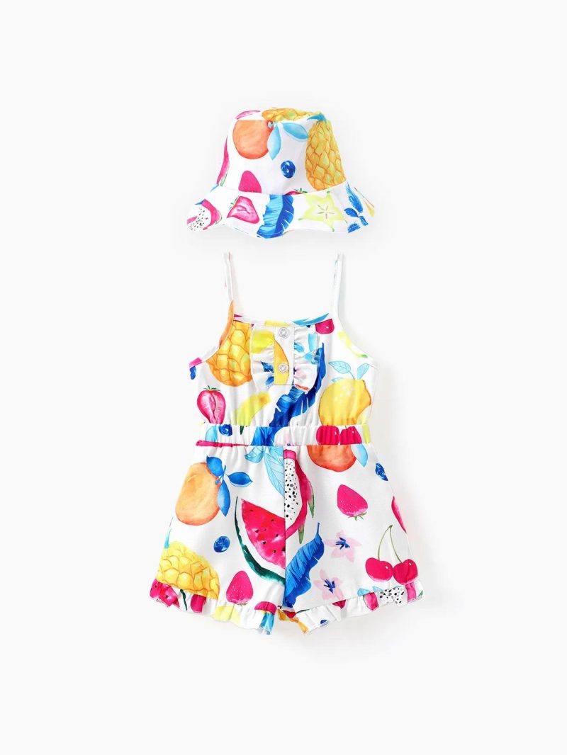 Bottoms ＆ Leggings | Baby Girls 2pcs Sweet Fruits Jumpsuit Set Multi-Color