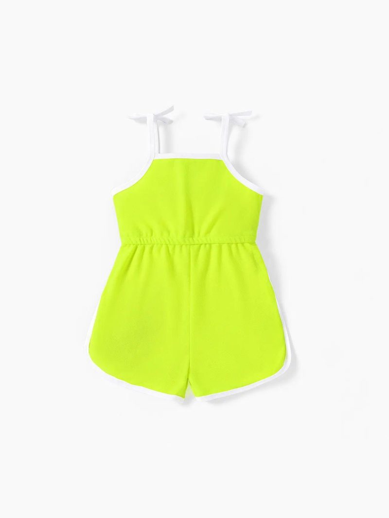 Bottoms ＆ Leggings | Baby Girls Two Tone Sleeveless Cami Romper Green|Roseo