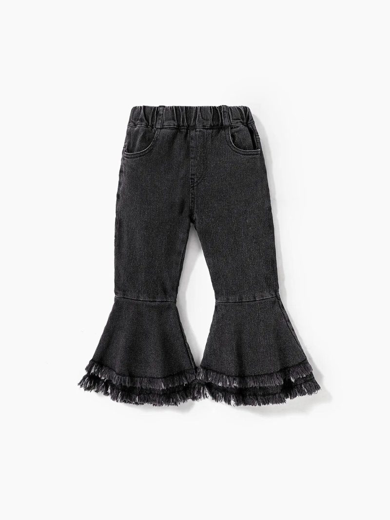 Bottoms ＆ Leggings | Girls|Toddler Girls  Sweet Ruffle Edge Denim Jean Grey|Blue