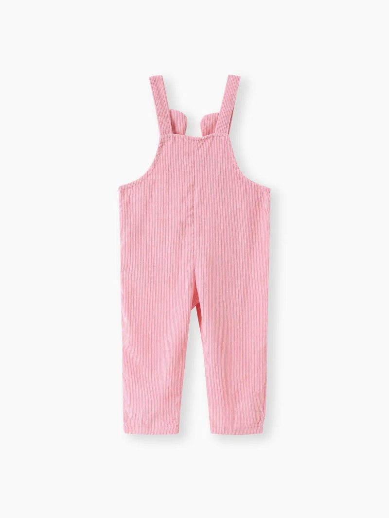 Bottoms ＆ Leggings | Toddler Girls Ear Design Pocket Button Design Corduroy Overalls Pink