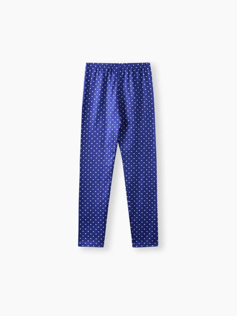 Bottoms & Leggings | Girls Butterfly Print Fleece Lined Polka Dots/Solid Color Leggings (thicker blue, slightly thinner gray) Grey|Dark Blue