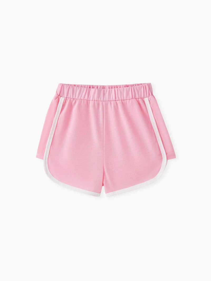 Bottoms & Leggings | Girls Colorblock Elasticized Shorts Pink