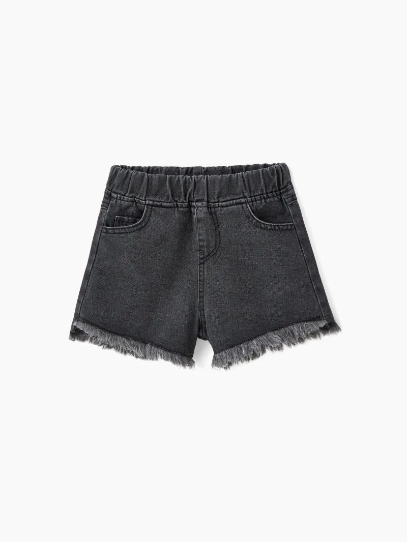 Bottoms & Leggings | Girls Raw Hem Denim Shorts Deep Blue|Black