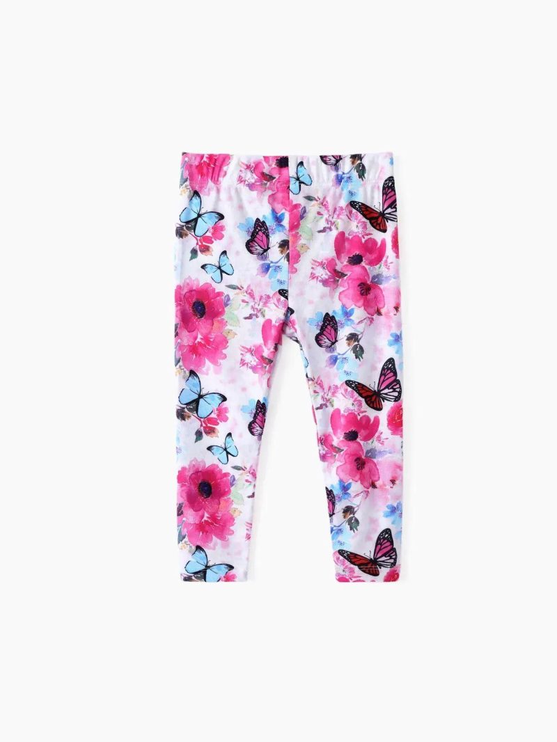 Bottoms & Leggings | Girls|Toddler Girls 2pcs Floral Print Leggings ＆Solid Denim Jeans Set Multi-Color