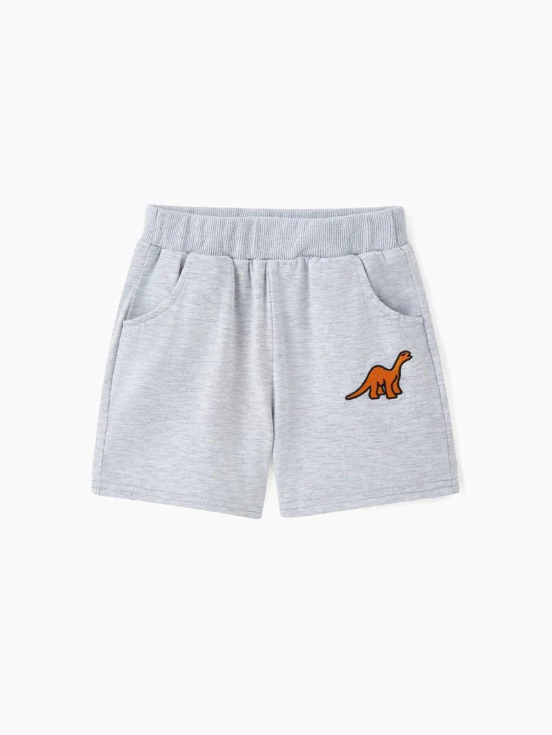 Bottoms | Toddler Boys Dinosaur Pattern Shorts Set, 1pc, Polyester/Spandex Blend, Machine Washable Grey|Black