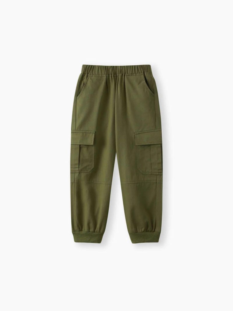 Bottoms | Toddler Boys Trendy Pocket Design Khaki Pants Army Green|Khaki