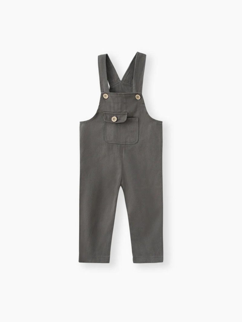 Bottoms | Toddler Girls|Toddler Boys Stylish Solid Overalls Dark Grey|Black