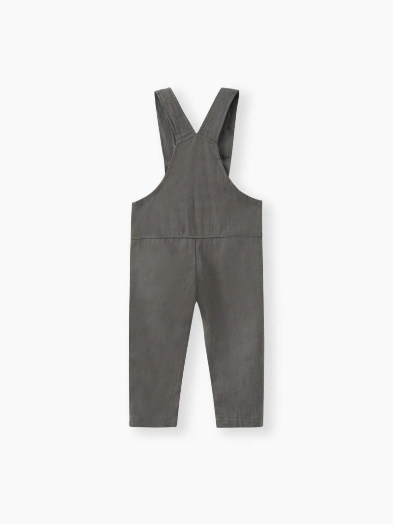 Bottoms | Toddler Girls|Toddler Boys Stylish Solid Overalls Dark Grey|Black