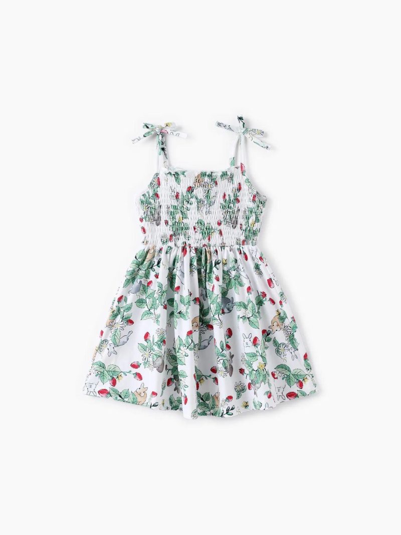 Dresses | Toddler Girls Rabbit Print Smocked Cami Dress Multicolour-1