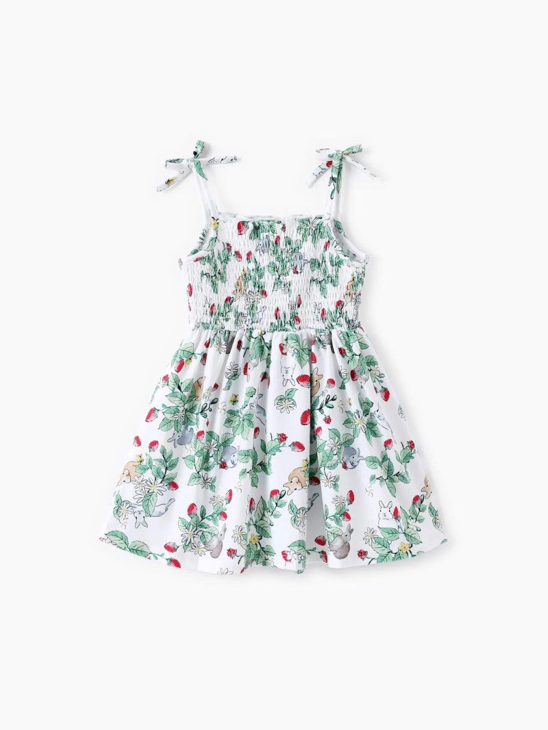 Dresses | Toddler Girls Rabbit Print Smocked Cami Dress Multicolour-1