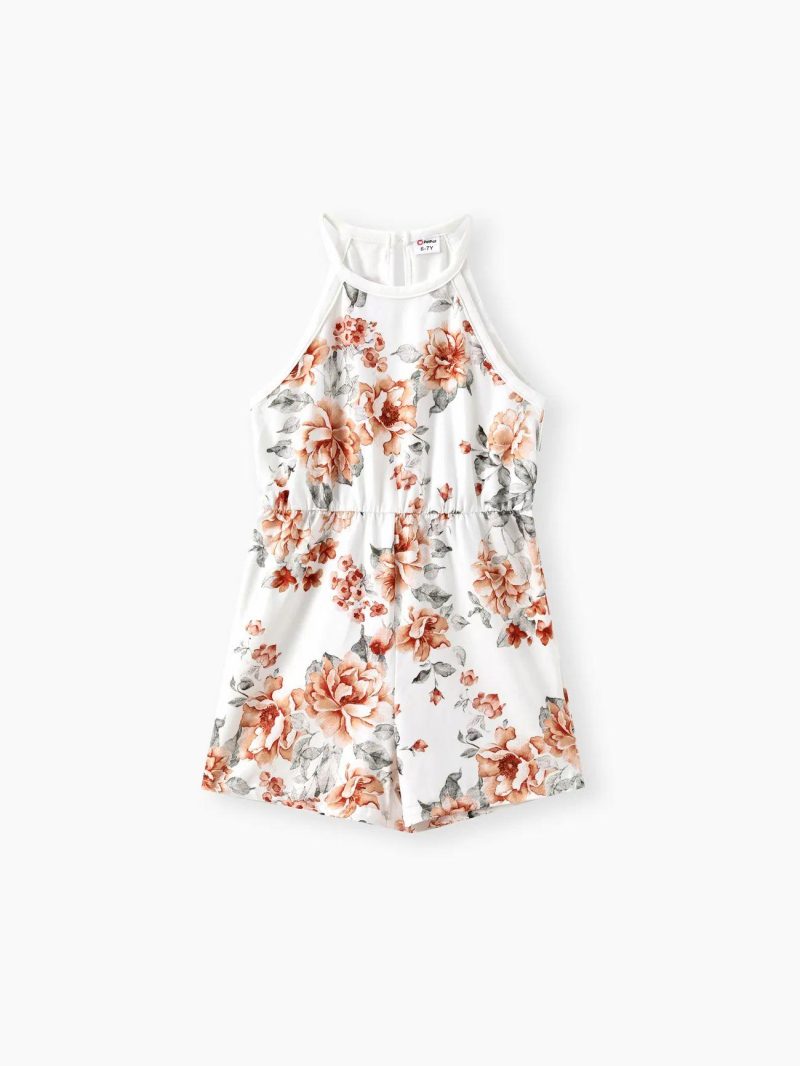 Jumpsuits | Girls Floral Print Halterneck Jumpsuit Beige|Red|Black