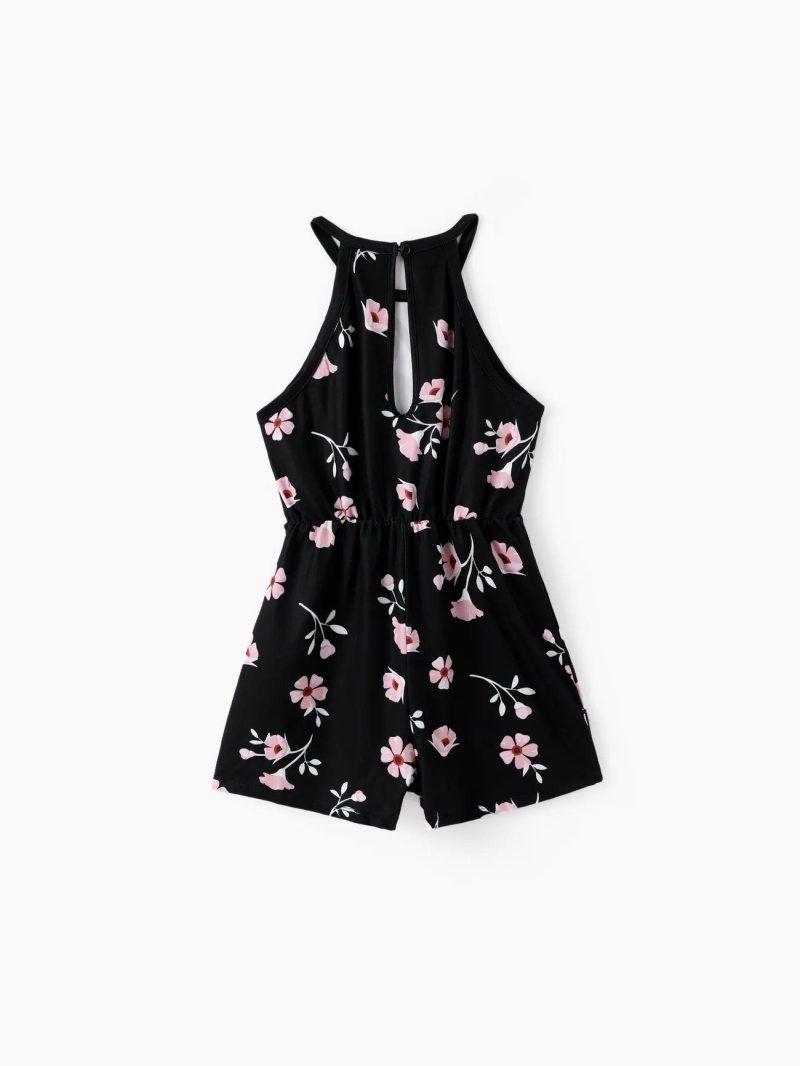 Jumpsuits | Girls Floral Print Halterneck Jumpsuit Beige|Red|Black