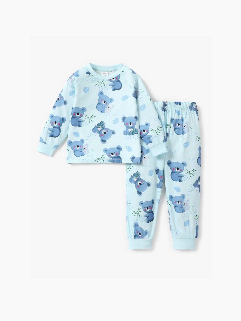 Pajamas ＆ Underwear | Toddler Boys 2pcs Basic Koala Pattern Pajama Set Light Blue|Deep Blue