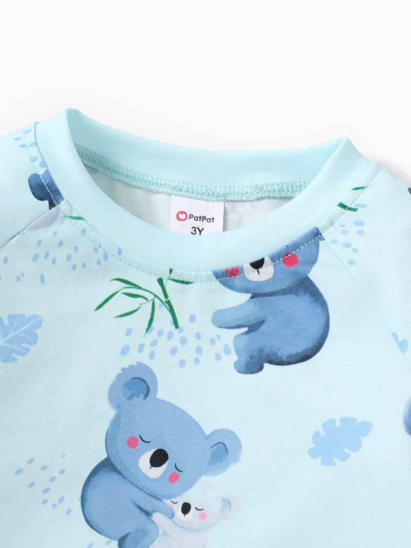 Pajamas ＆ Underwear | Toddler Boys 2pcs Basic Koala Pattern Pajama Set Light Blue|Deep Blue