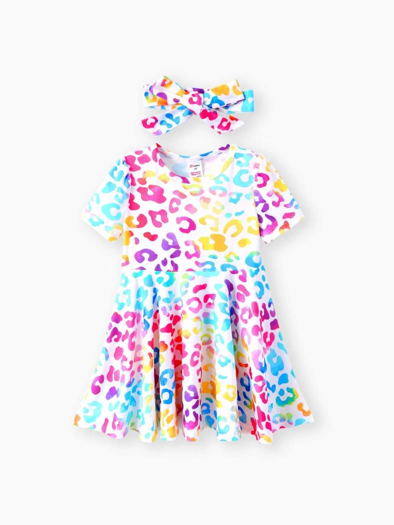 Pajamas ＆ Underwear | Toddler Girls 2pcs Leopard Print Pajama Dress with Headband Multicolour-1