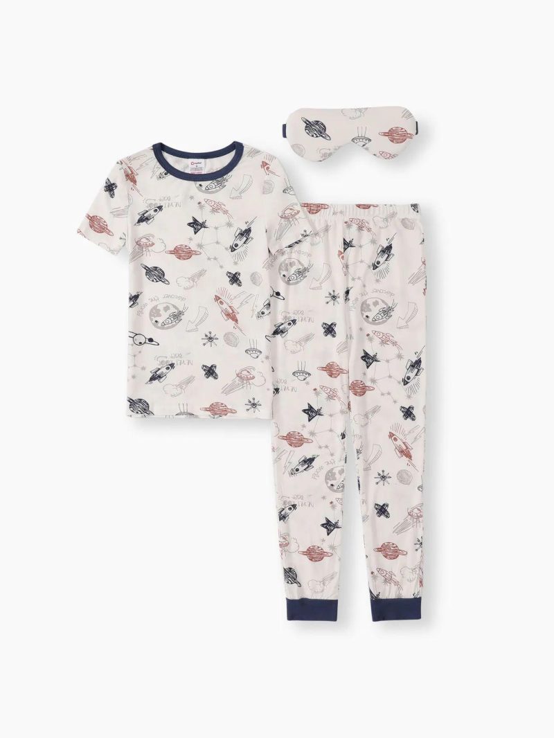 Pajamas ＆ Underwear | Toddler Girls|Toddler Boys Childlike Rabbit Print Bamboo Fabric Tight Pajamas Set Offwhite