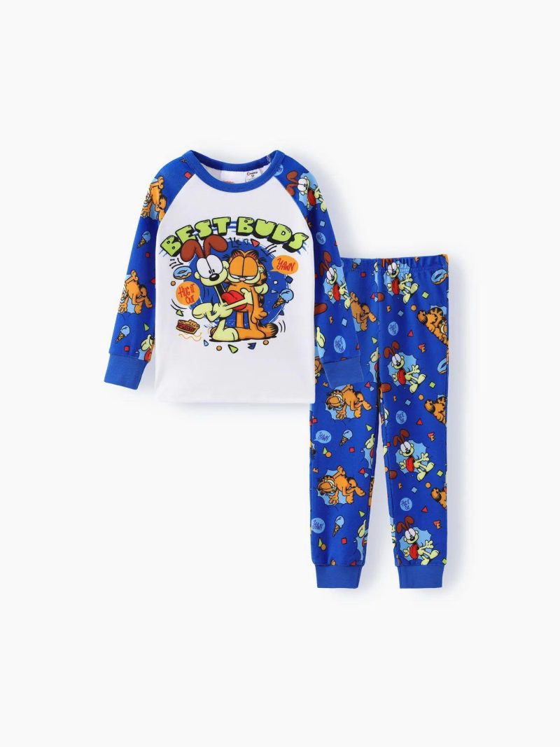 Pajamas ＆ Underwear | Toddler Girls|Toddler Boys Garfield 2pcs All-over Print Tight Pajamas Set Blue|Roseo