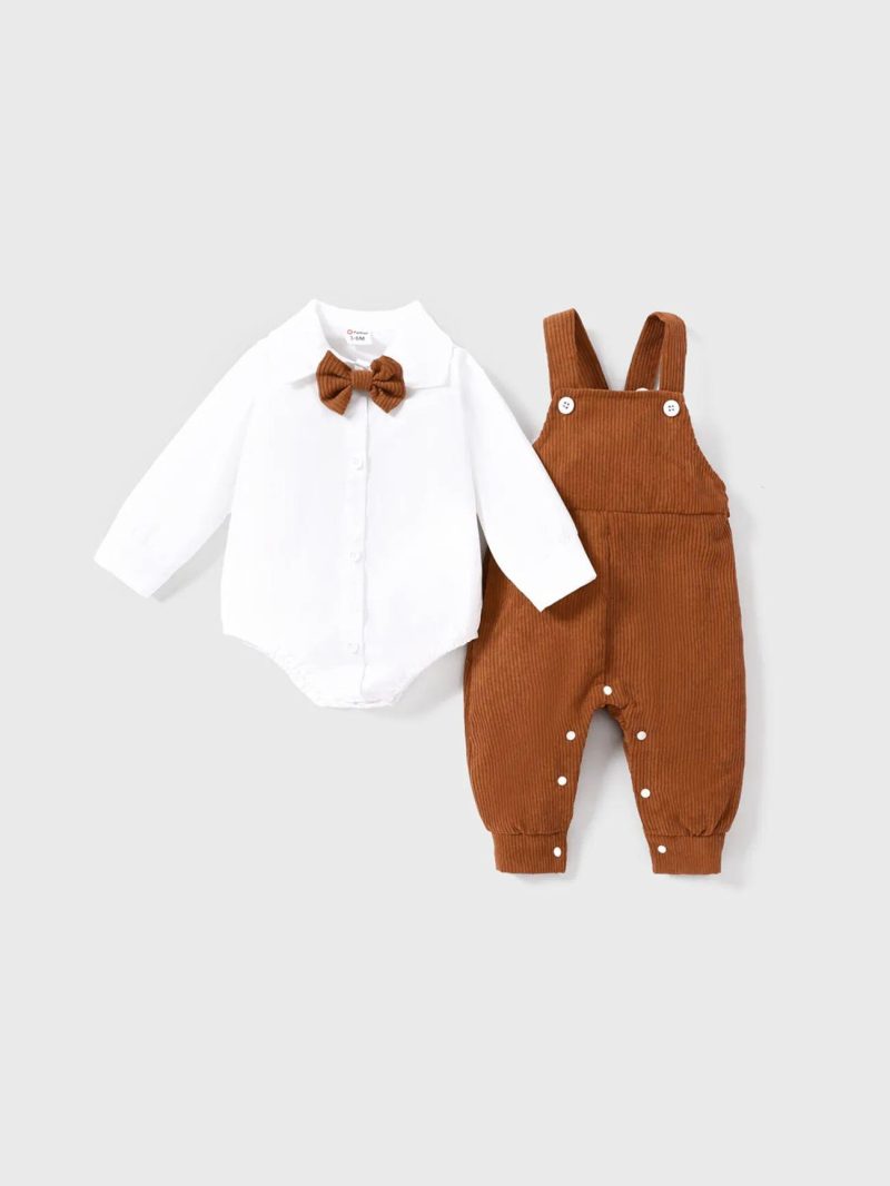 Sets | Baby Boys 2pcs Solid Color Casual Set Brown