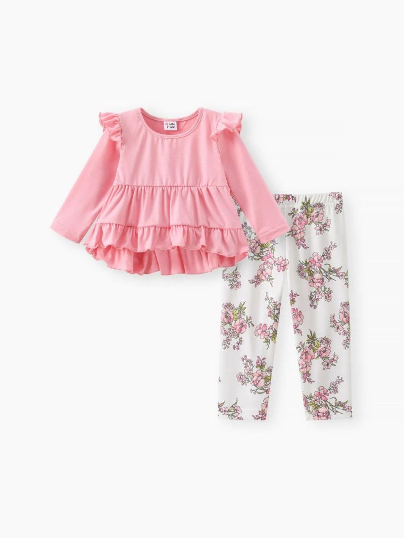 Sets | Baby Girls Sweet Floral Sets Color Block