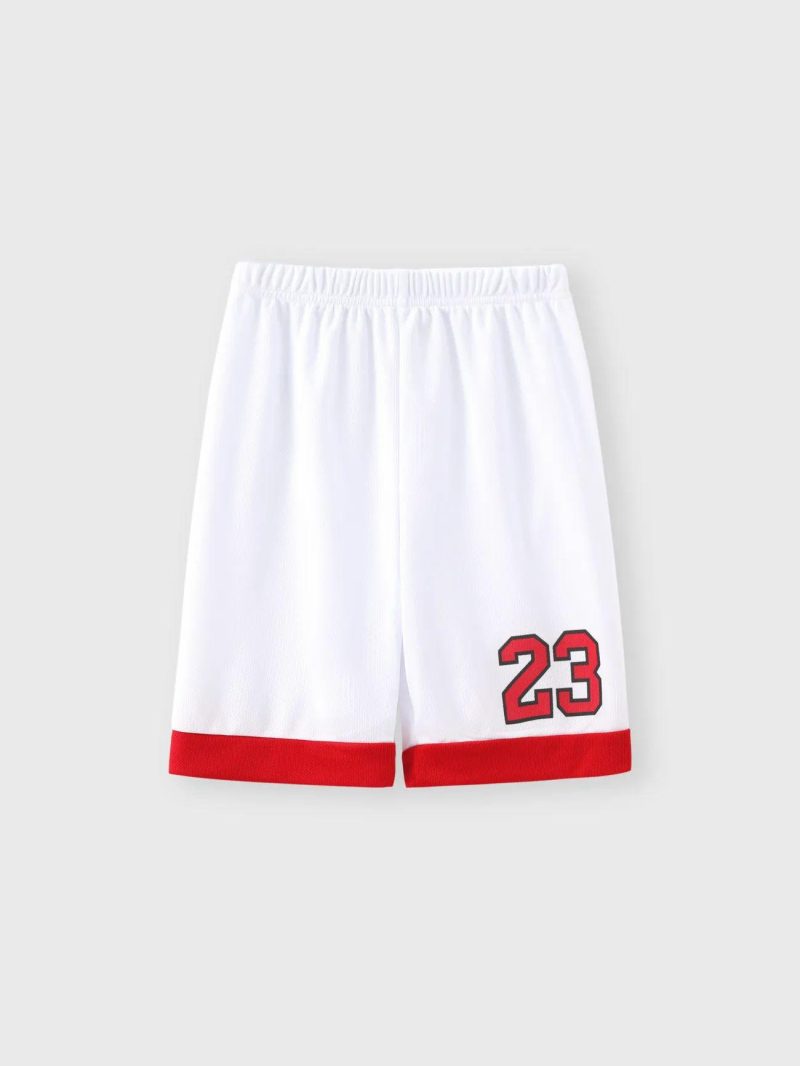 Sets | Boys 2Pcs Letter & Number Print Sports Tank Top and Shorts Set White|Red|Black