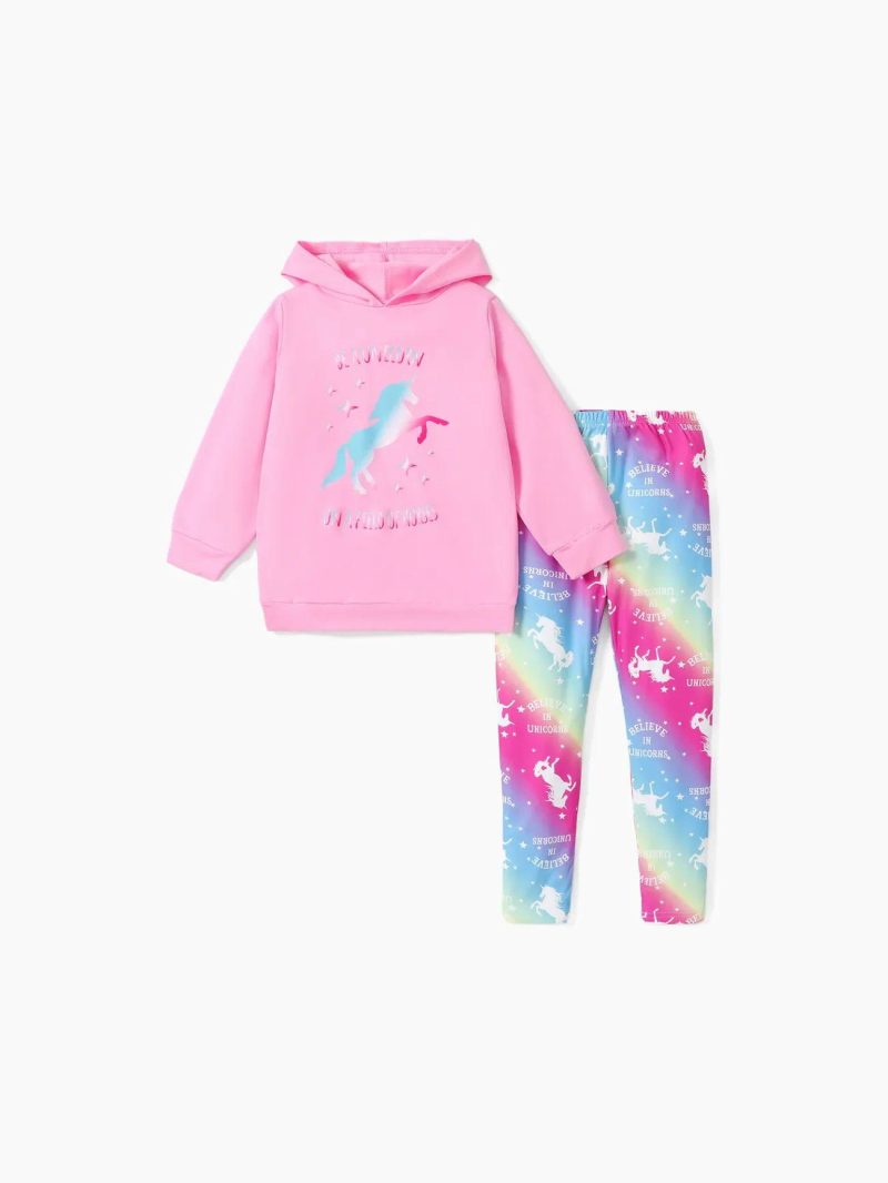 Sets | Girls Unicorn Hoodie and Leggings Set Pink