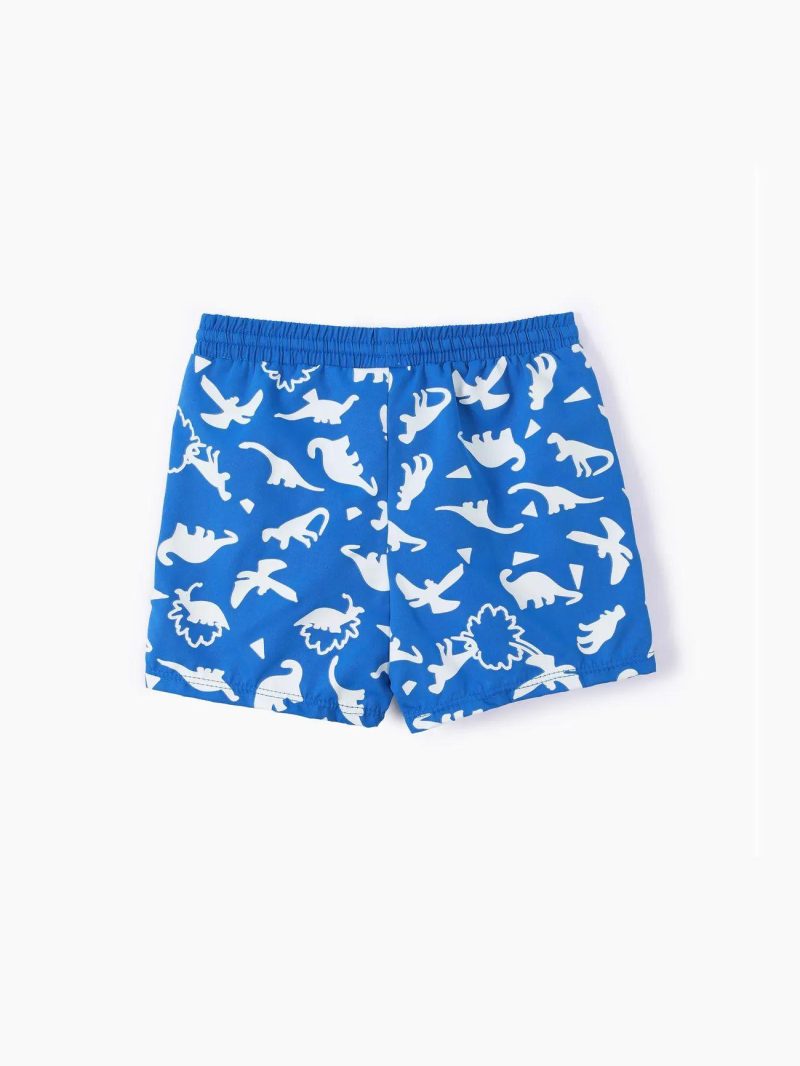 Swimwear | Toddler Boys Water-reactive Dino Print Swim Trunks Deep Blue