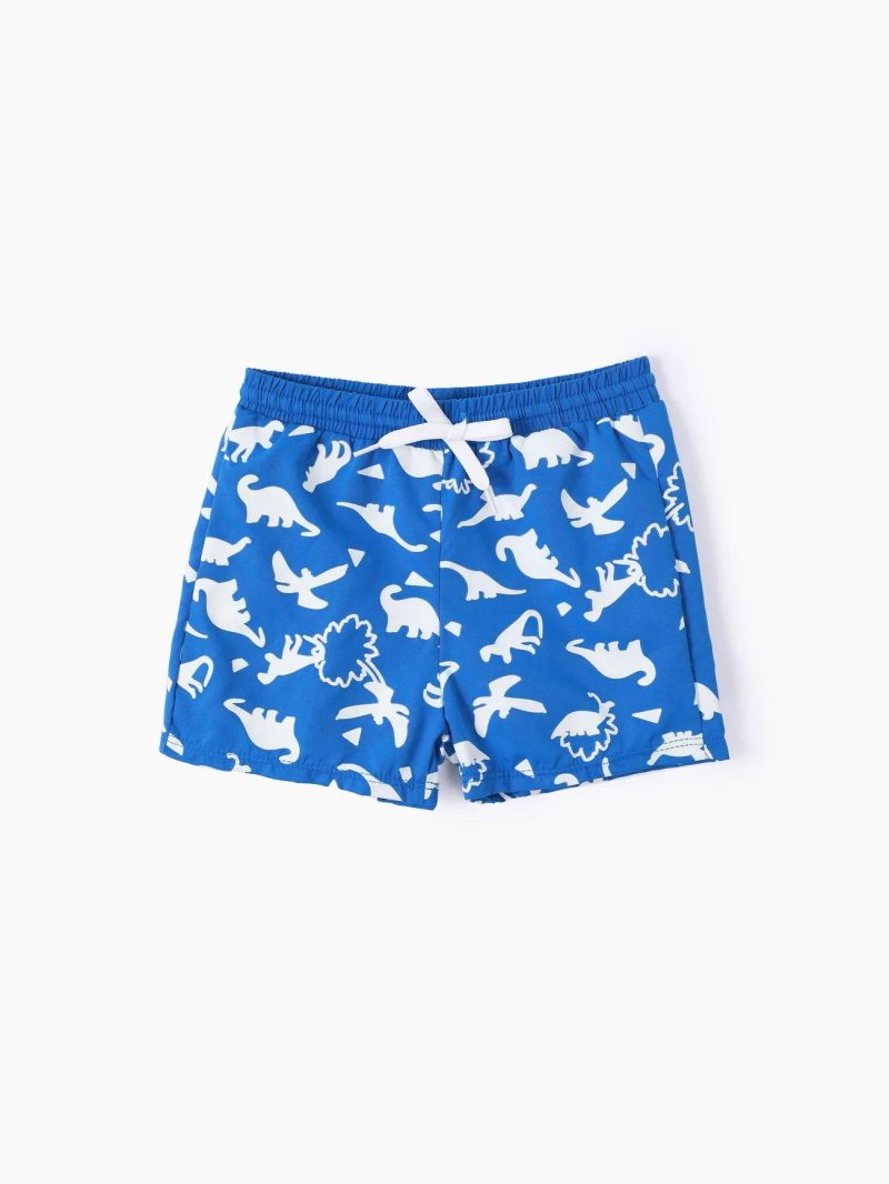 Swimwear | Toddler Boys Water-reactive Dino Print Swim Trunks Deep Blue