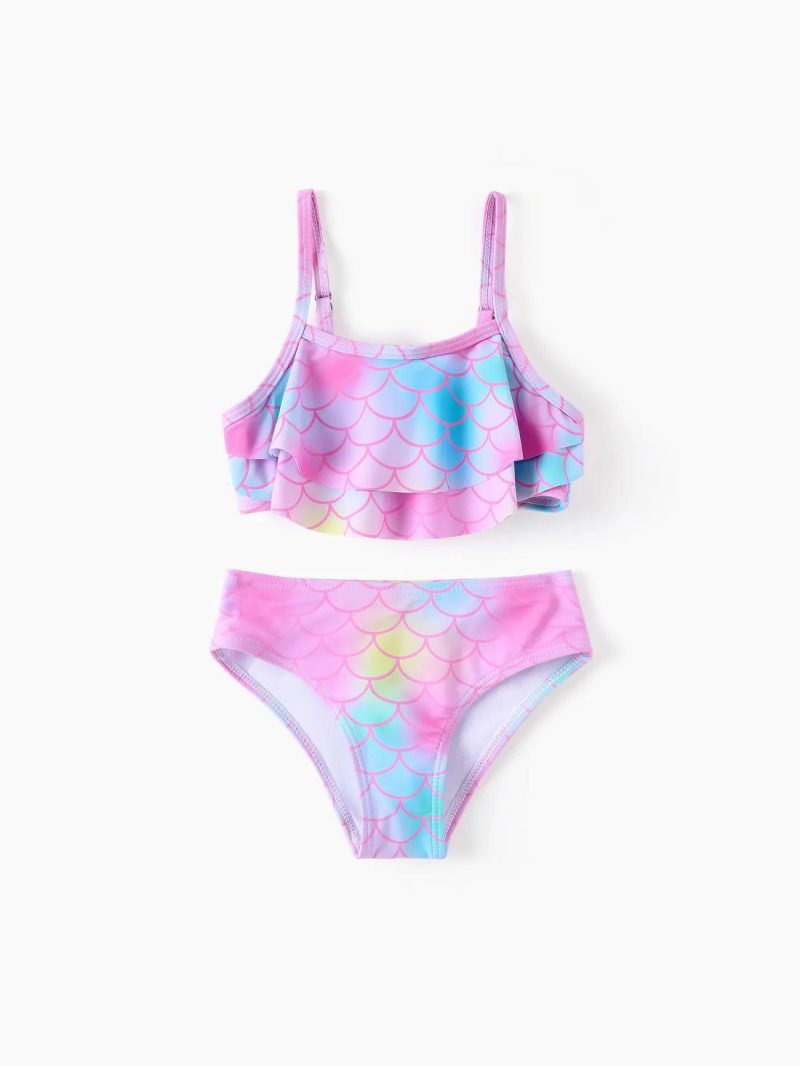 Swimwear | Toddler Girls 3pcs Mermaid Design Swimsuits Set Colorful