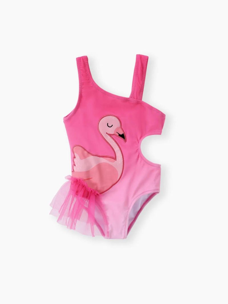 Swimwear | Toddler Girls Flamingo Print Swimsuit Pink