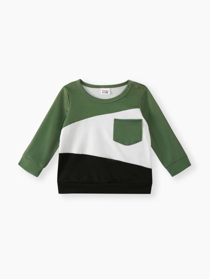 Tops ＆ Outerwear | Baby Boys Colorblock Spliced Long-sleeve Pullover Sweatshirt Colorblock