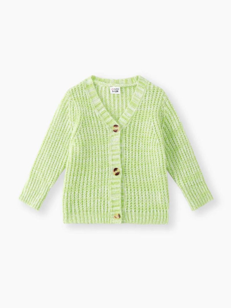 Tops ＆ Outerwear | Baby Girls|Baby Boys Baby Knit Cardigans Button Sweater Coat Pale Green|Pink|Yellow|Khaki|Dark Blue,White