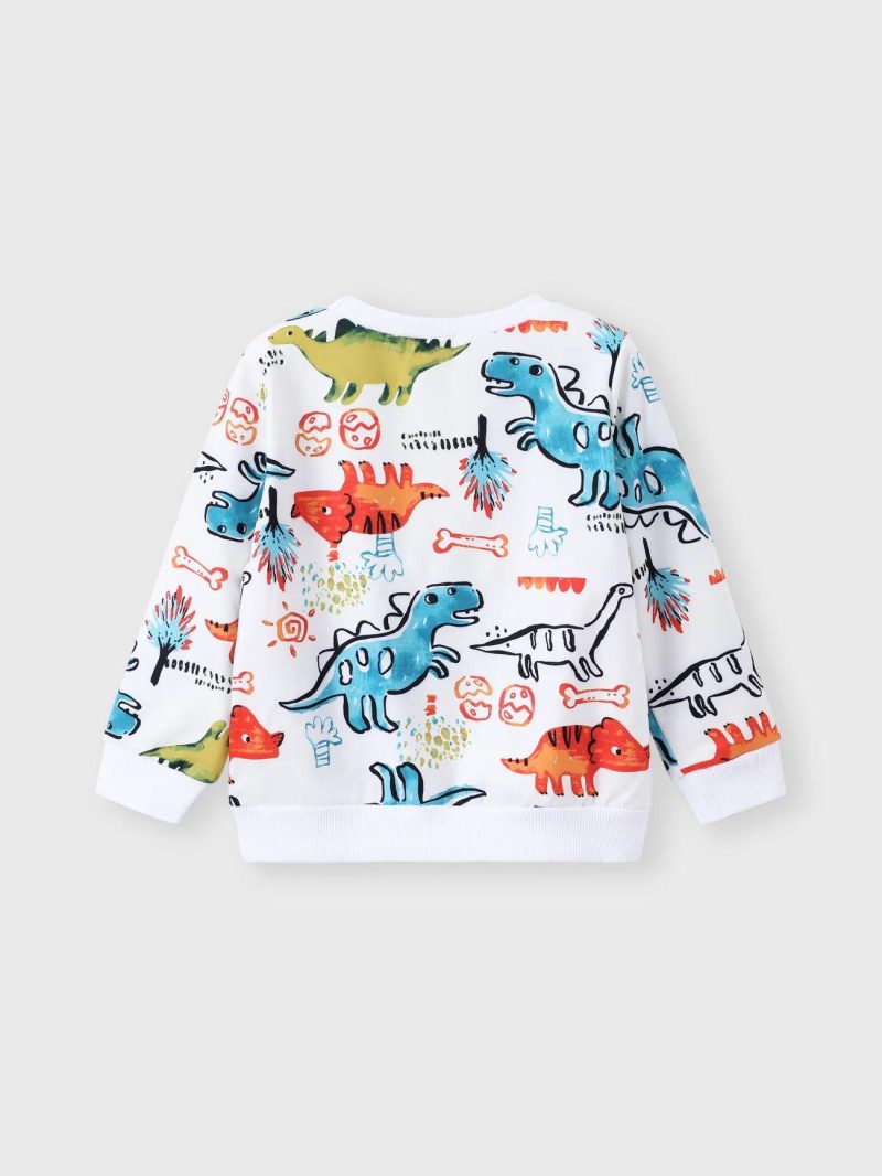 Tops ＆ Outerwear | Toddler Boys Colorful Animal Dinosaur Print Pullover Sweatshirt Multi-Color