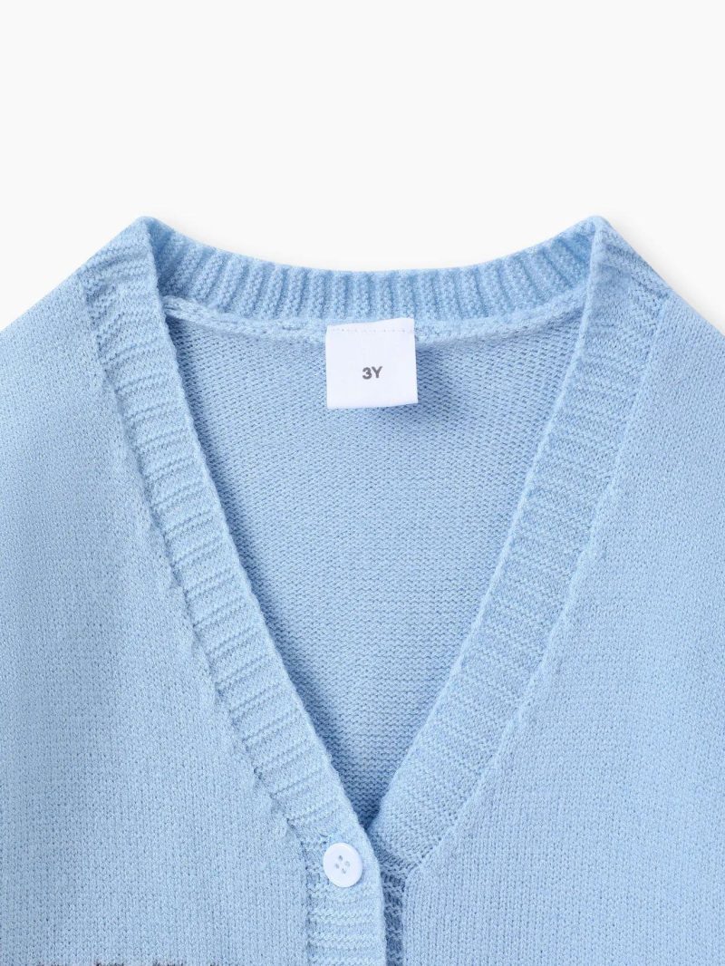 Tops ＆ Outerwear | Toddler Boys Vehicle Pattern Button Up Sweater  Blue