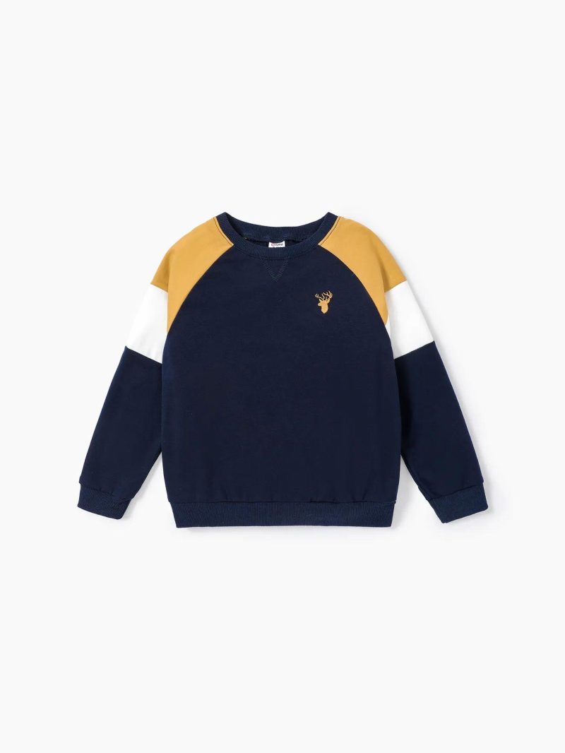 Tops & Outerwear | Boys Colorblock Sweatshirt Deepblue