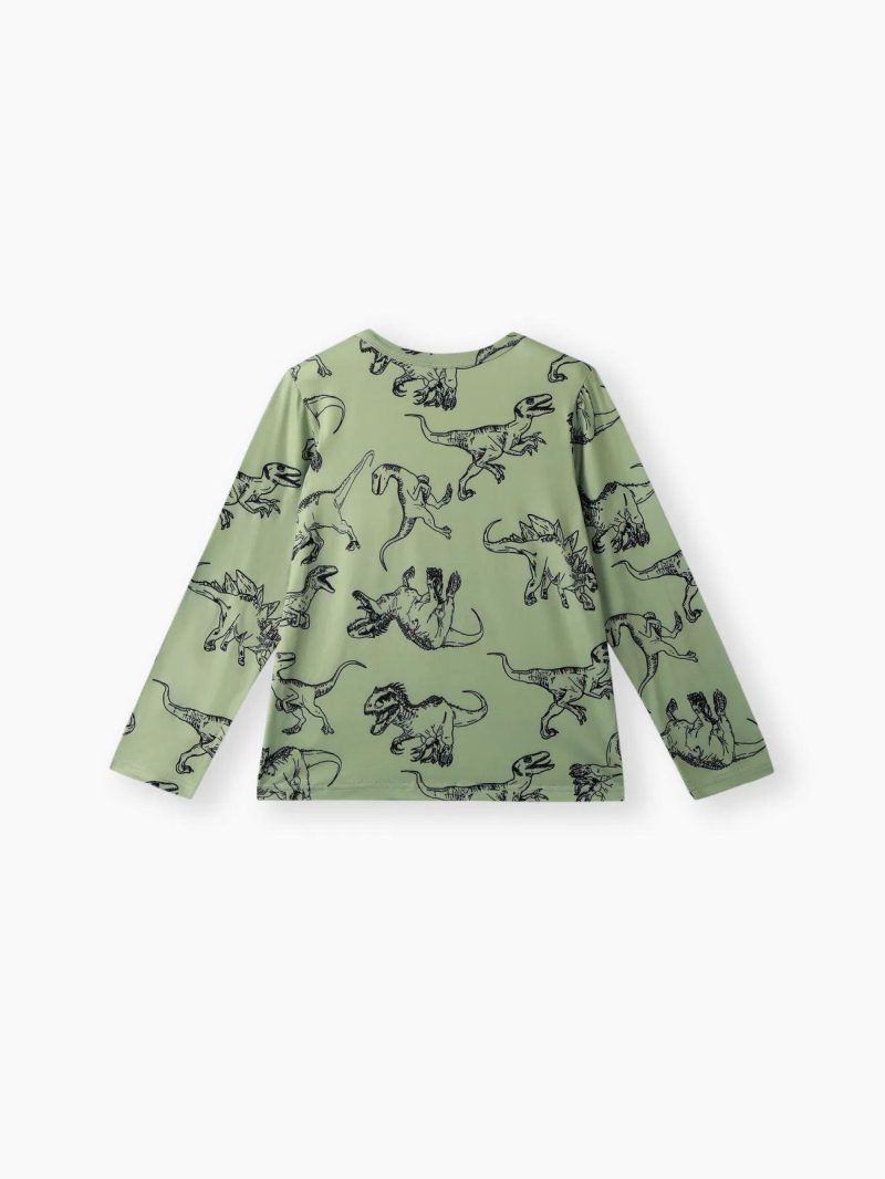 Tops & Outerwear | Boys Dinosaur Print Long-sleeve Tee White|Lightgreen