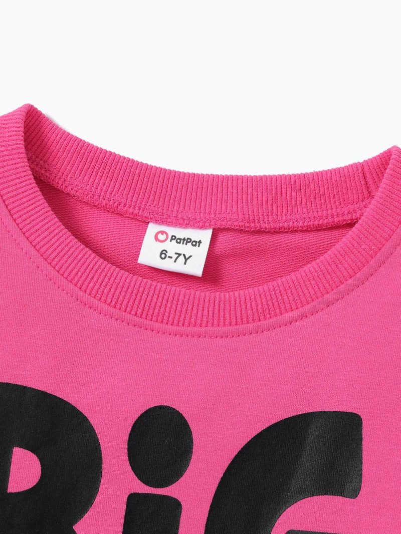 Tops & Outerwear | Girls Avant-garde Letter Sweatshirt Hot Pink|Black