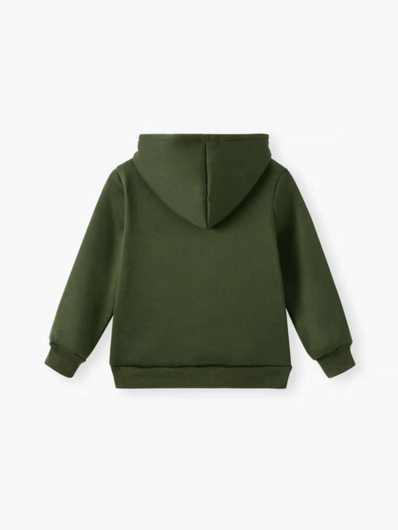 Tops & Outerwear | Girls|Boys Fleece Lined Solid Pocket Design Hoodie Sweatshirt Pink|Grey|Ginger|Army Green|Khaki