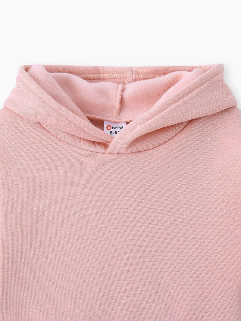 Tops & Outerwear | Girls|Boys Fleece Lined Solid Pocket Design Hoodie Sweatshirt Pink|Grey|Ginger|Army Green|Khaki