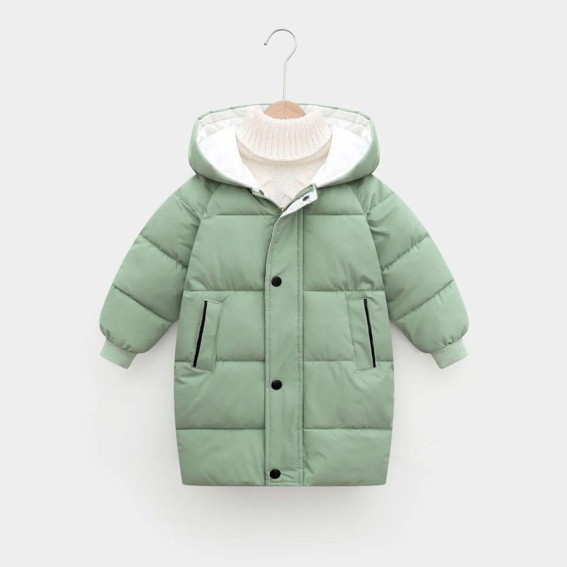 Tops & Outerwear | Girls|Boys|Toddler Girls|Toddler Boys Hooded Button Design Cotton-Padded Coat Pink|Beige|Green|Red|Brown