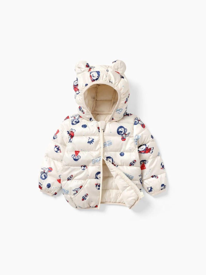 Tops & Outerwear | Girls|Toddler Girls Hooded Letter Pattern Coat  Creamy White|Pink|Dark Blue|Navy