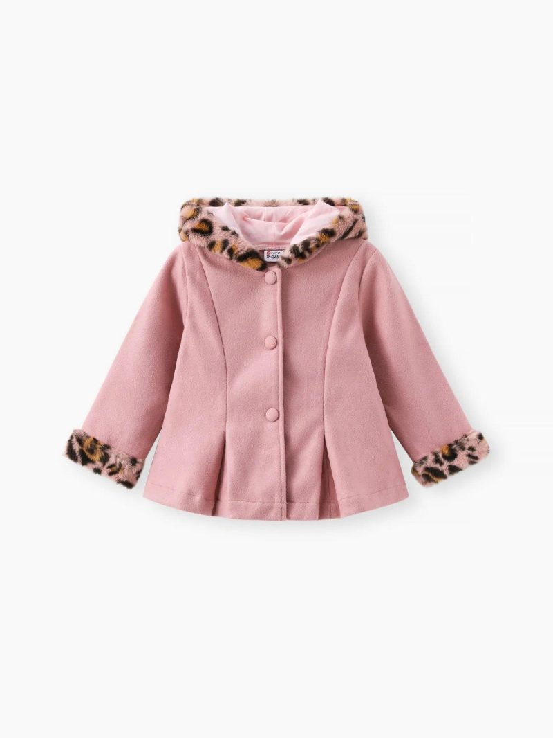 Tops & Outerwear | Toddler Girls Sweet Fleece Splice Hooded Red Coat Light Pink|Red