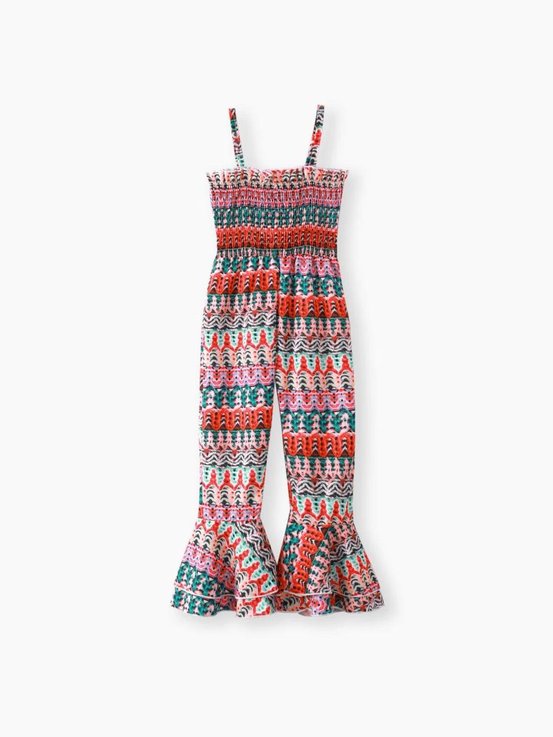 Jumpsuits | Toddler Girls Bohemian Ethnic Pattern Smocked Jumpsuit Multi-Color