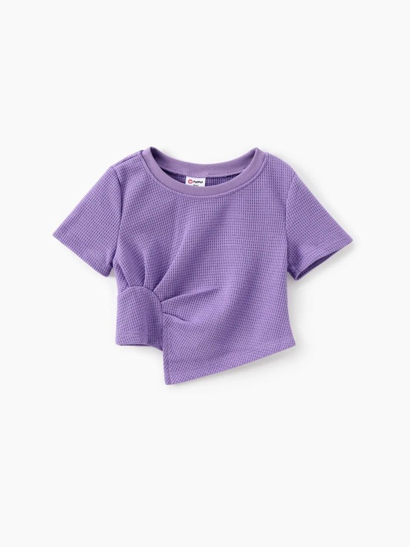 Sets | Toddler Girls 2pcs Ruffled Tee and Pants Set Purple