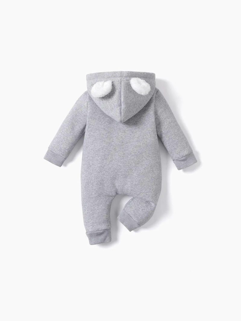 Bodysuits ＆ Rompers | Baby Girls|Baby Boys Cloud Design Thermal Fleece Lined Hooded Zipper Jumpsuit Pink|Grey|Royal Blue