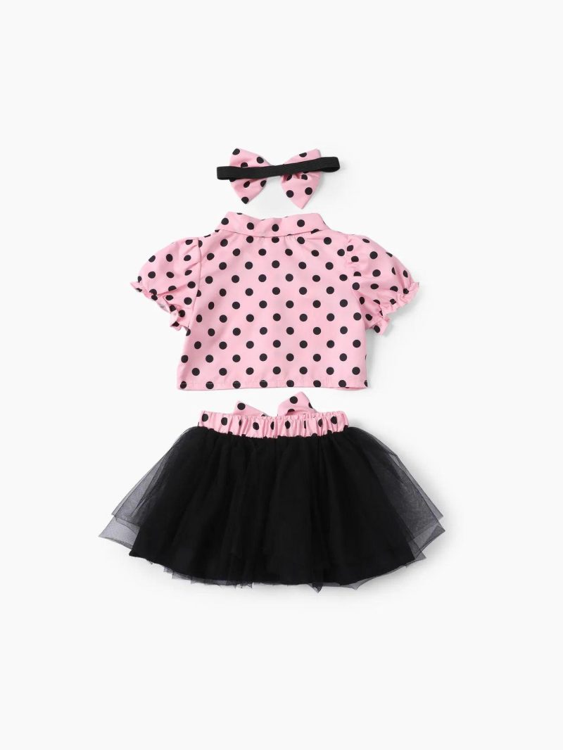 Dresses | Baby Girls Sweet Polka Dot Ruffle Dress Set for Baby Girls Pink