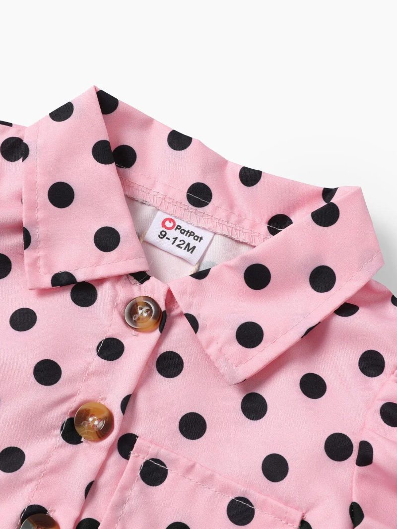 Dresses | Baby Girls Sweet Polka Dot Ruffle Dress Set for Baby Girls Pink